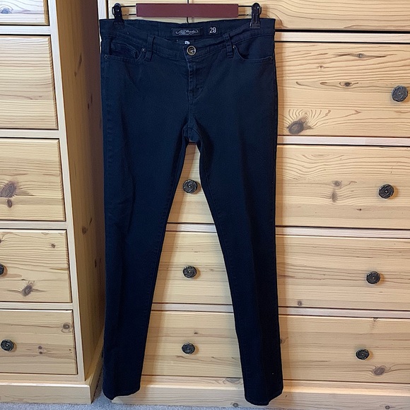 Ed Hardy Black Silver Embroidered Logo Y2k Jeans Size 29 Skinny - Picture 3 of 9